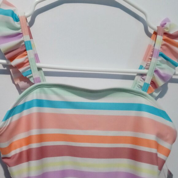 Cat & Jack Girls Multi Striped Swimsuit Size Medium (8) - Picture 4 of 6